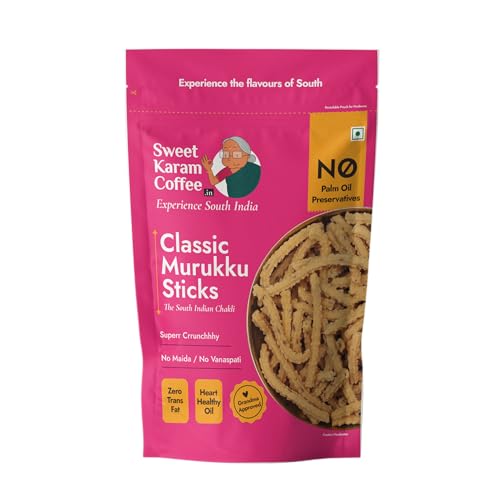 See full amazon price history chart for Sweet Karam Coffee Classic Murukku Sticks | No Palm Oil | No Preservatives | Savory Snack | Authentic South Indian Chakli | Fresh & Crispy Tea Time Namkeen | Homemade Recepie | 200 Grams Sweet Karam Coffee Classic Murukku Sticks | No Palm Oil | No Preservatives | Savory Snack | Authentic South Indian Chakli | Fresh & Crispy Tea Time Namkeen | Homemade Recepie | 200 Grams (B0D92CRXFR) Amazon Price History, Amazon Price Tracker