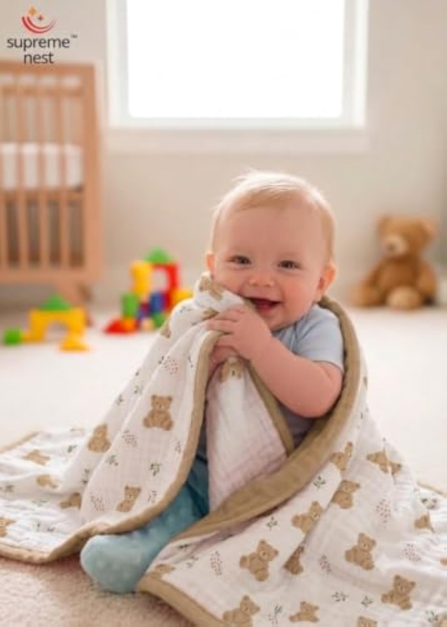 6-Layer Muslin Baby Blanket, Soft Cotton
