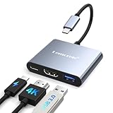 Lemorele USB C to HDMI Multiport Adapter, 3-in-1 USB-C Hub with 4K@30Hz HDMI, 100W PD Charging Port & USB-A 3.0 Port, for MacBook Pro/Air, iPad, Switch and More DP Alt Mode USB-C Devices