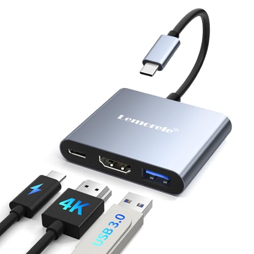 USB C - HDMIA_v^[ 100W PD&USBA 3.0|[gt HDMI - USB C hO }`|[g fW^ AV Ro[^[ MacBook Pro/Air iPad ^ubg XCb` er j^[ ̑USB