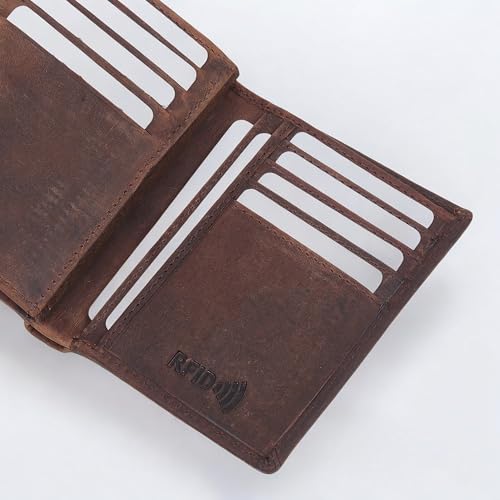 Image of TANSTITCH Genuine Leather Wallet | RFID Blocking Wallet | Large Capacity Card Holder (Hold 30 Currency Notes)