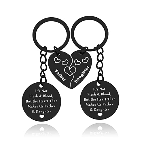Funny Dad Daughter Gift - Step Dad Adoption Jewelry Keychain for Father's Day, Wedding, Christmas, Birthday - Father-in-Law Gifts from Daughter-in-Law