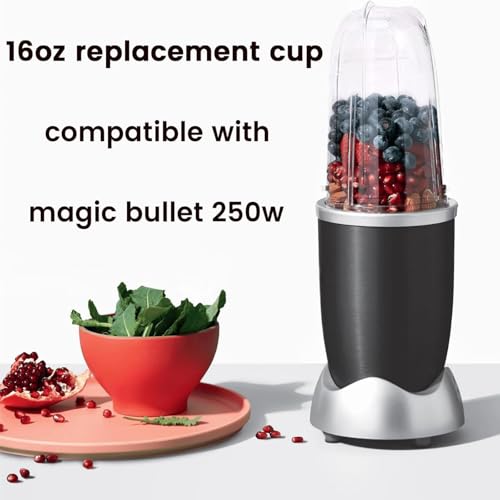 Replacement Cup for Magic Bullet 250w, 3pcs 16OZ Replacement Part Cups Mug with Lid Compatible with Magic Bullet 250W Blender Juicer - Image 2