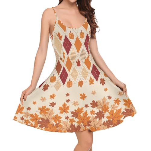 Image of Women's Spaghetti Strap Dress Summer Casual Swing Sundress Girls Beachwear Swing Mini Dress