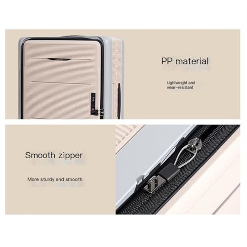 Suitcases Multifunctional Folding Suitcase Universal Wheel Password Trolley Case Solid Colour Front Opening Lid Suitcase Suitcases with Wheels(Blue b,26in)3