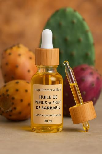 Aceite de semilla de higo de púas puro 100% orgánico – antienvejecimiento natural, regenerador, cara, piel y cabello, prensado en frío – frasco de vidrio 30 ml