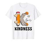 K is for Kindness Orange Anti Bullying Unity Day Teacher T-Shirt