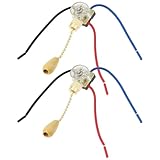 Micro Traders 2Pcs 3 Speed 3 Wire Pull Switch 5-6A 125V 50MΩ for Fan Chandelier Ceiling Fan 10cm/5cm