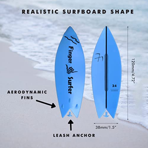 Finger Surfboard,Mini Wind Surfing Toys Finger Surf Boards for Kids, Teens, Adult (red)