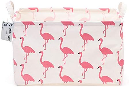 Flamingo Toy Storage Bin Basket Collapsible Box Toy Organizer for Nursery, Kid's Toy & Laundry, Gift Baskets (Red)