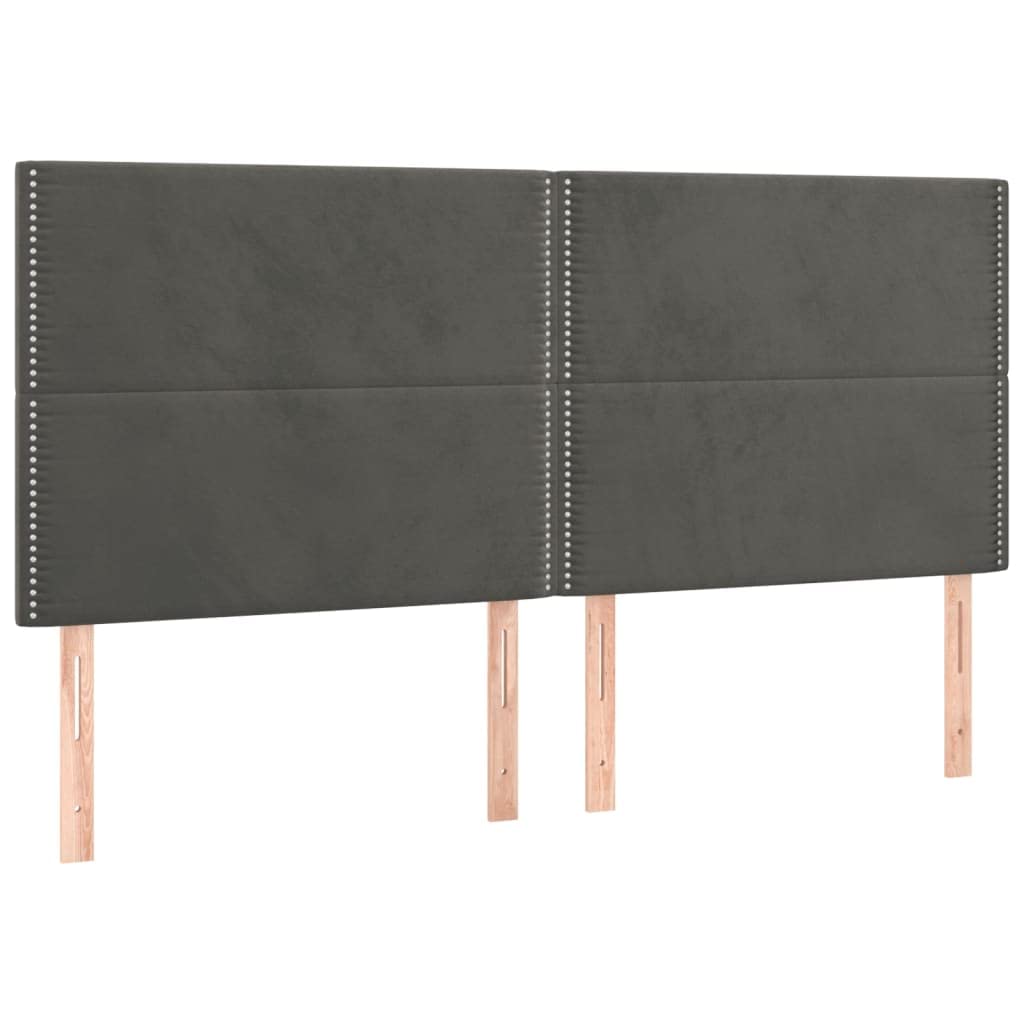 vidaXL Cabecero Cama Cabezal Dormitorio Estructura Habitación Mobiliario Muebles Decoración Adorno de Terciopelo Gris Oscuro 180x5x118/128 cm