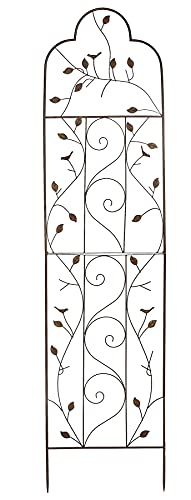 RUDDINGS WOOD Metal Garden Wall Trellis Climbing Clematis Plant Support Frame Woodlands Bird and Leaf Design