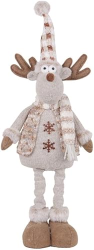 Gnomos de Navidad ajustables de pie, 23.6 pulgadas hechos a mano, gnomo de muñeco de nieve grande de peluche con patas de resorte retráctiles,