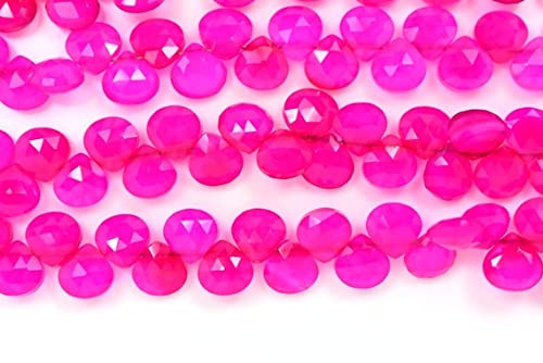 Cœur chalcédoine rose fuchsia briolette 7-8mm pour créer un cadeau personnalisé