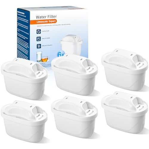 6-Pack Brita Universal Filter Cartridges Replacement for All Brita Filter Jugs Long-Lasting Performance & Safety: Reduces Limescale Chlorine Lead Copper for Appliance Care and Healthier Water