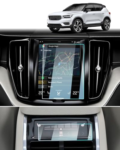 For 2019-2025 Volvo Screen Protector -（2PCS) Volvo XC40/60/90(2021-2025) & S60/90 (2018-2025) & V60/90 (2019-2025) 8.7" Navi+AC Touchscreen, 2025 Volvo Accessories 9H Tempered Glass Anti-Fingerprints