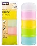 Kidsmile Non-Spill Baby Milk Powder Dispenser, On-The-Go Twist-Lock Stackable Formula Dispenser and Snack Containers, BPA Free, 4 Pack of Different Colors
