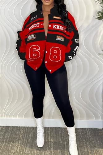 Women Varsity Jacket Motorcycle Detachable Letter Graphic Racer Vintage Colorblock Baseball Coats Streetwear4