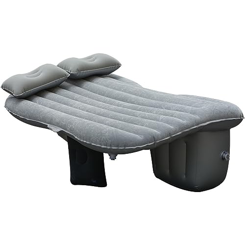 Image of Oshotto Multifunctional Car Travel Bed Mattress with Two Air Pillows, Car Air Pump Compatible with Mahindra XUV 500 (Grey)