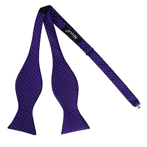 Image of Alizeal Mens 2pcs Solid Self-tied Bow Tie Set | Alizeal Mens 2pcs Self-tied Solid /Animal Bow Tie and Pocket Square Set Perfect for Wedding Business Formal Events