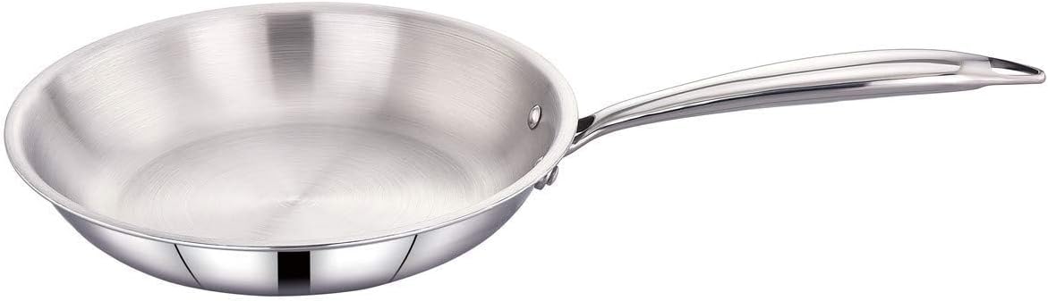 MAXIMA Tri Ply Stainless Steel Fry Pan (18 CM) - Induction Friendly | Quick Cooking | Durable Kitchen Essential | Frying Pan | Non-Stick Pan | Omelette Pan
