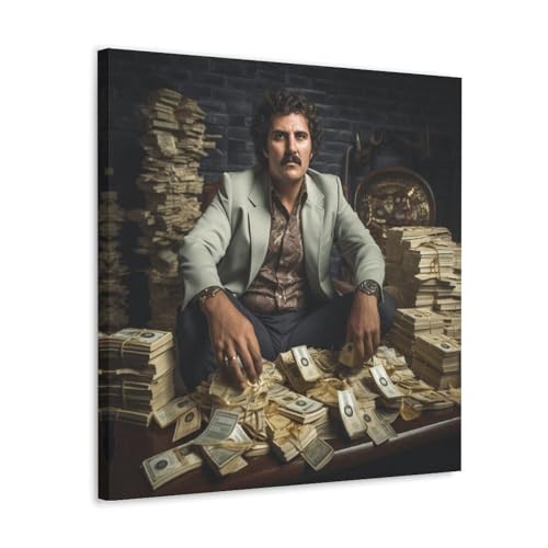 LNLEXTAR Narcos Pablo Escobar Póster de Arte Pintura Decorativa Lienzo Arte Mural Salón Póster Dormitorio Pintura, Arte de Pared Impresión de Imagen Moderna Decoración de Habitación Familiar 20 x 20