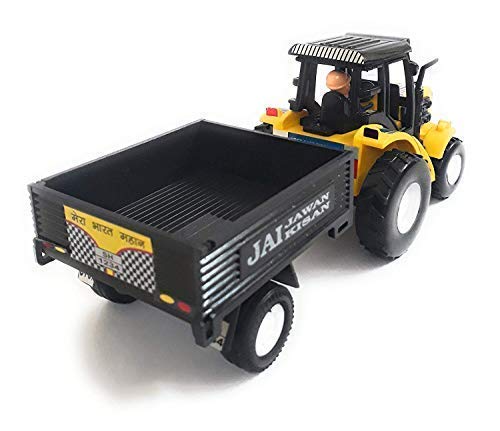 Shivaaro Plastic Farmer Tractor Toy with Trolley for Kids Mini Die Cast Farm Trailer Children Park Set Mud Truck Tractors Pull Back 3
