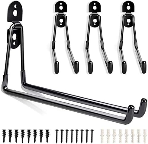 Heevir Garage Hooks Heavy Duty - 11 Inch Large Wall Mount Storage Hanger, 4 Pack Long Hook Garage Organizer for Hanging Tool, Chairs, Hoses, Ladder, Bulk Items, Ropes, etc.