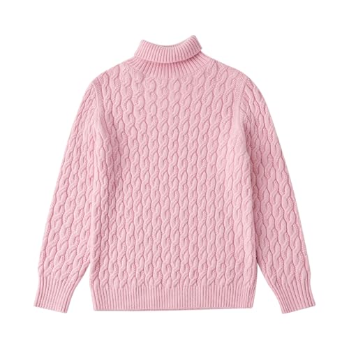 Girls Boys Ribbed Knitted Sweaters Autumn Winter Comfy Warm Pullover Kids Solid Color Long Sleeve Turtleneck Tops