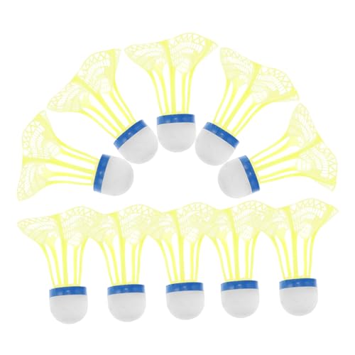 GOOHOCHY 10pcs Durable Plastic Badminton Shuttlecocks for Indoor and Outdoor Use High and Recreational Badminton Balls Versatile for All Playing Environments