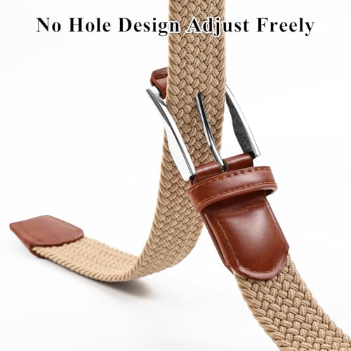 Image of XZQTIVE Braided Stretch Belt Mens Gift Elastic Woven Belt for Golf Casual Pants Shirts Jeans