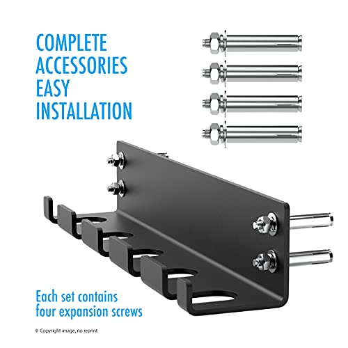 41WAQ193R9S JFJ Barbell Storage Wall Mounted Hanging Bar Holder for Olympic Barbell, Black Powder Coated, Space Saving Commercial or… - Image 6
