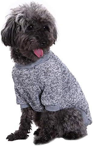 Jecikelon Pet Dog Clothes Dog Sweater Soft Thickening Warm Pup Dogs Shirt Winter Puppy Sweater for Dogs (Grey, M)
