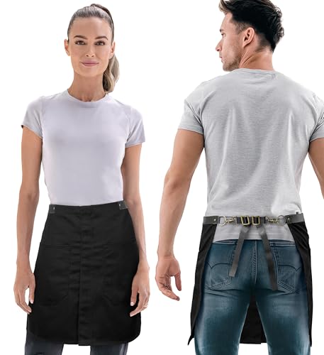 Under NY Sky Half Apron, Genuine Leather Straps...