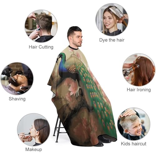 Capa para corte de cabello unisex con diseño Pavo Real miniatura 3
