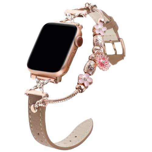 Bracelet de luxe en cuir véritable pour iWatch Series 9, finition fine