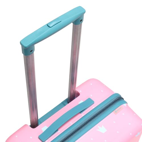 Image of NOVEX 22-Inch Disney Princess Trolley Suitcase for Girls Kids | Stylish Polycarbonate Luggage with 4 Spinner Wheels, 1 Main Compartment & Combination Lock | Perfect for Outing & Travel - Pink