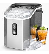 AGLUCKY Nugget Ice Maker Countertop, Portable Crushed Ice Maker Machine with Handle, 35lbs/24H, O...