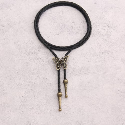 Image of GelConnie Native American Bolo Tie Rodeo Cowboy Leather Necktie Western Necklace Costume Accessories for Men,Women