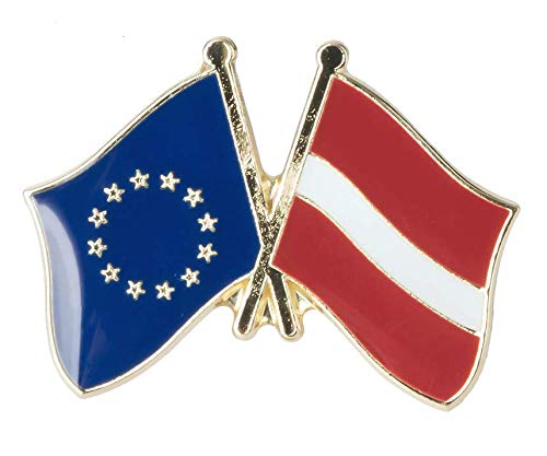 Preisvergleich Produktbild Patch Nation Europäische Union EU Österreich Österreicher Freundschaft Flagge Metall Button Badge Pin Pins Anstecker