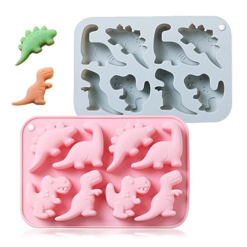 Honicemar 8 Cavities Dinosaur Shape Chocolate Mould, Baking DIY Tools Cartoon Animal Silicone Mould