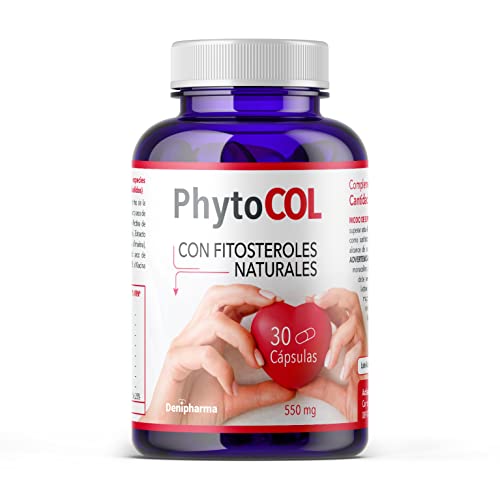 Potente tratamiento para el colesterol Phytocol - 30 cápsulas - Combate el colesterol - Con fitosteroles naturales, levadura roja de arroz y Vitamina B3-1 al dia - Para 30 días Cover