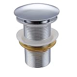 KES Tapones de Desage Vlvula para Lvabo sin Rebosadero y Sistema Pop Up, Cromo Pulido, S2008D-NP