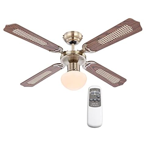 bmf-versand® Deckenventilator mit Beleuchtung Holz Design Leise Cover