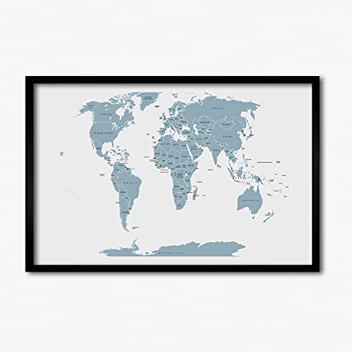 Cadre en bois MDF 60x40 cm Tulup pre-encadre avec motif carte politique