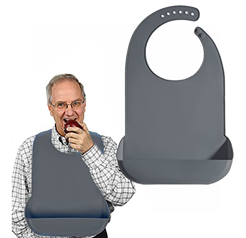 1PCS Bavoirs Adultes, Protecteurs de Vêtements de Salle à Manger, Bavoir Adulte en Silicone Lavable(53cm*36cm) Cover