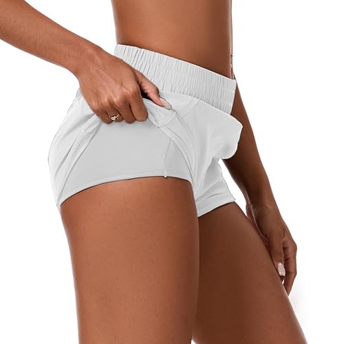 Womens Running Shorts Elastic High Waisted Shorts Workout Shorts Quick Dry Athletic Shorts Pants4