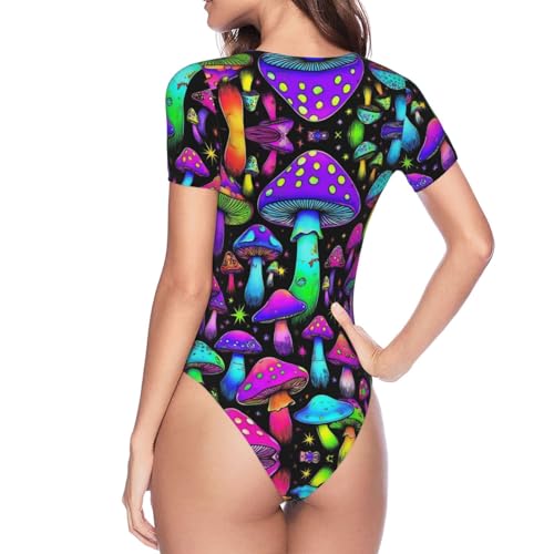 Women One Piece Swimsuit Monokini Crewneck Swimwear Vintage Beachwear4