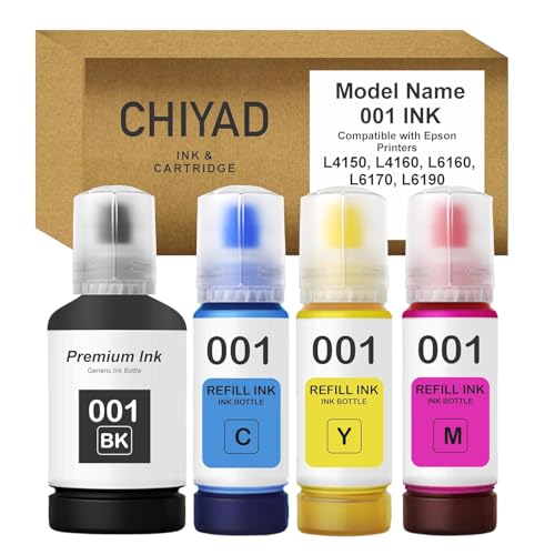 Image of 001 Ink Compatible with Epson L3110, L3150, L3152, L3156, L3210, L3211, L3215, L3216, L3250, L3252, L4260, L5190, L1110, L4150, L6170, L4160 Printer (001 Black Ink 1 pcs)