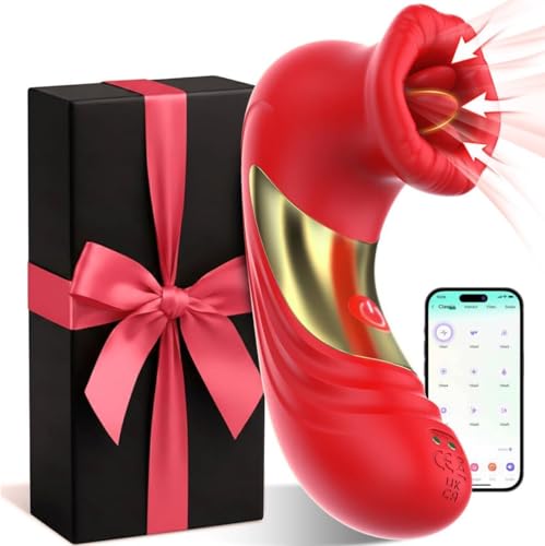 Vibradorador Mujer Juguetes Eróticos,succionador de clítoris femenino APP 9 * 9 Lamer succionadorModos,consoladores.. para mujer con vibración, juguetes eróticos para pareja sexuales (rojo)